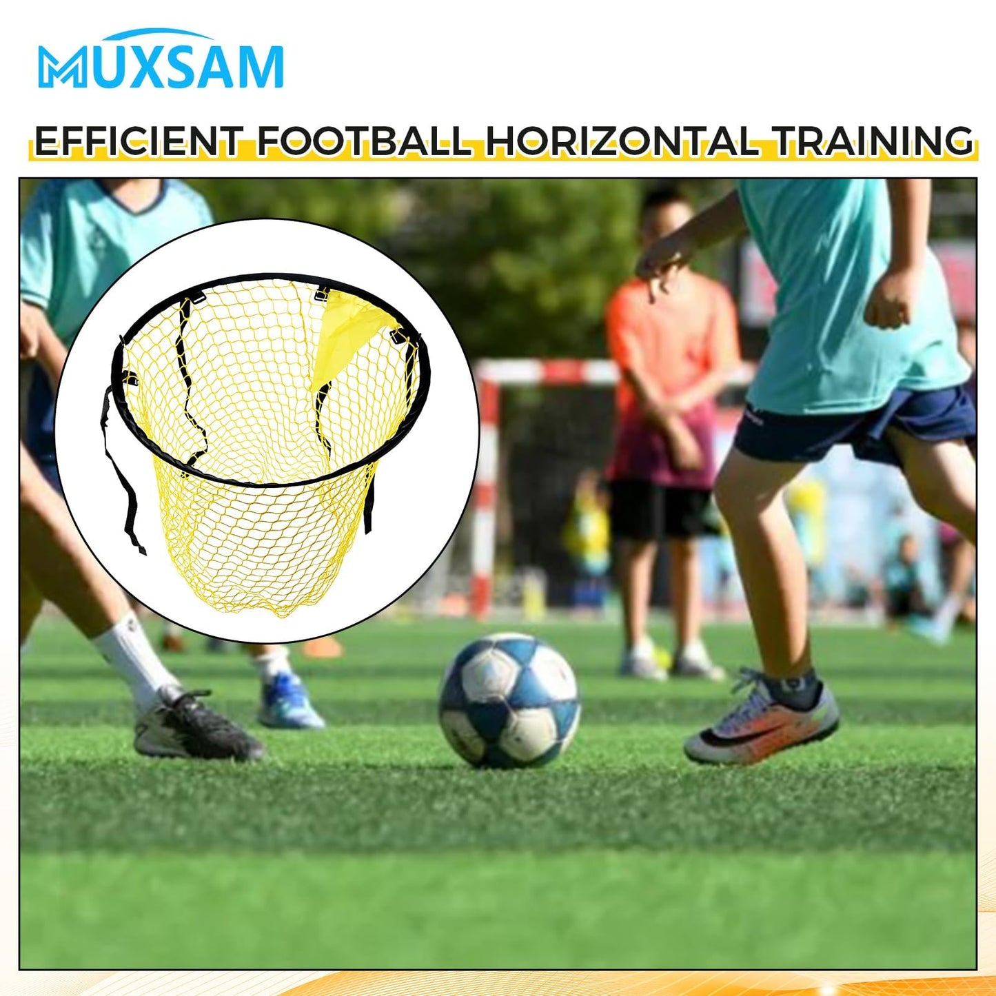 2Pcs Soccer Top Bins Target Net, 45cm/17.7in Yellow Fold-able Football Training Bag, Football Target Goal Net, Top Corner Target Net Goals for Kids Shootings Accuracy Practice Equipment