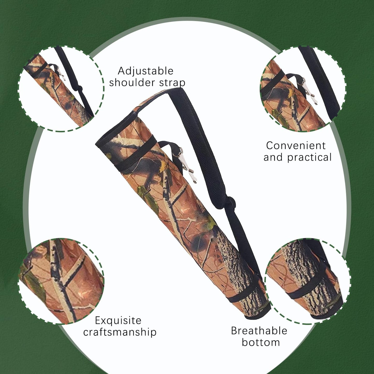 KURUGEILI Archery Quiver Back and Hip Quivers Adjustable Arrow Backpack Bag Holder Side Hip Arrows Bag for Compound Recurve Bow Practice Target Hunting