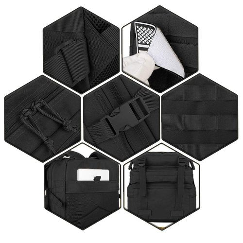 QT&QY 45L Military Tactical Backpacks Molle Army Assault Pack 3 Day Bug Out Bag Hiking Treeking Rucksack black