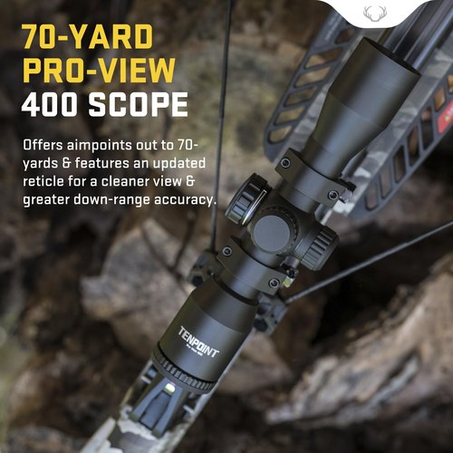 TenPoint Titan 400 Compact Profile Crossbow with T5 Trigger, Bow Hook, ACUdraw Silent, and Pro-View 400 Scope for Down-Range Accuracy (Vektra)