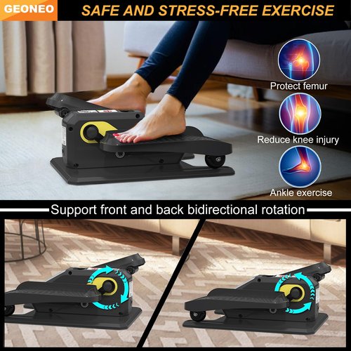 Under Desk Elliptical Machine, Electric Ellipse Leg Exerciser for Senior, Quiet and Compact Electric Seated Pedal Exerciser for Home with Display Monitor, Remote Control and 12 Adjustable Speeds