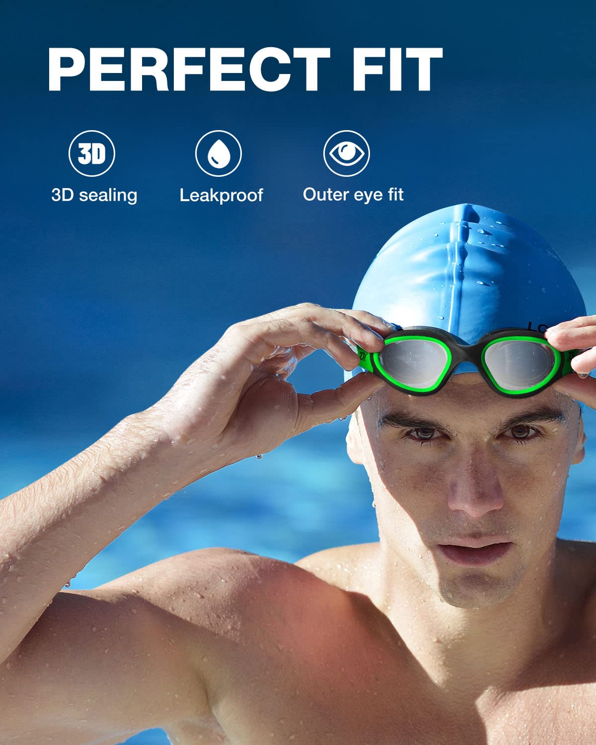 ZIONOR Swim Goggles, Upgraded G1 Polarized Swimming Goggles Anti-Fog for Adult Men Women B9 (Polarized + Mirror Silver)