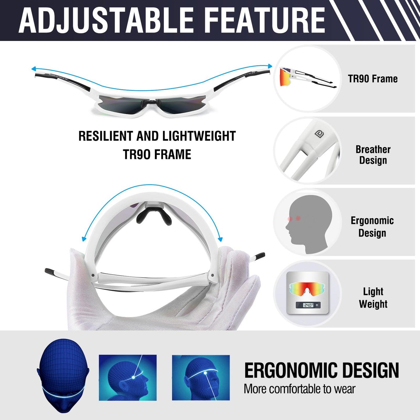 DUCO Polarized Sports Sunglasses for Men Women DC0023