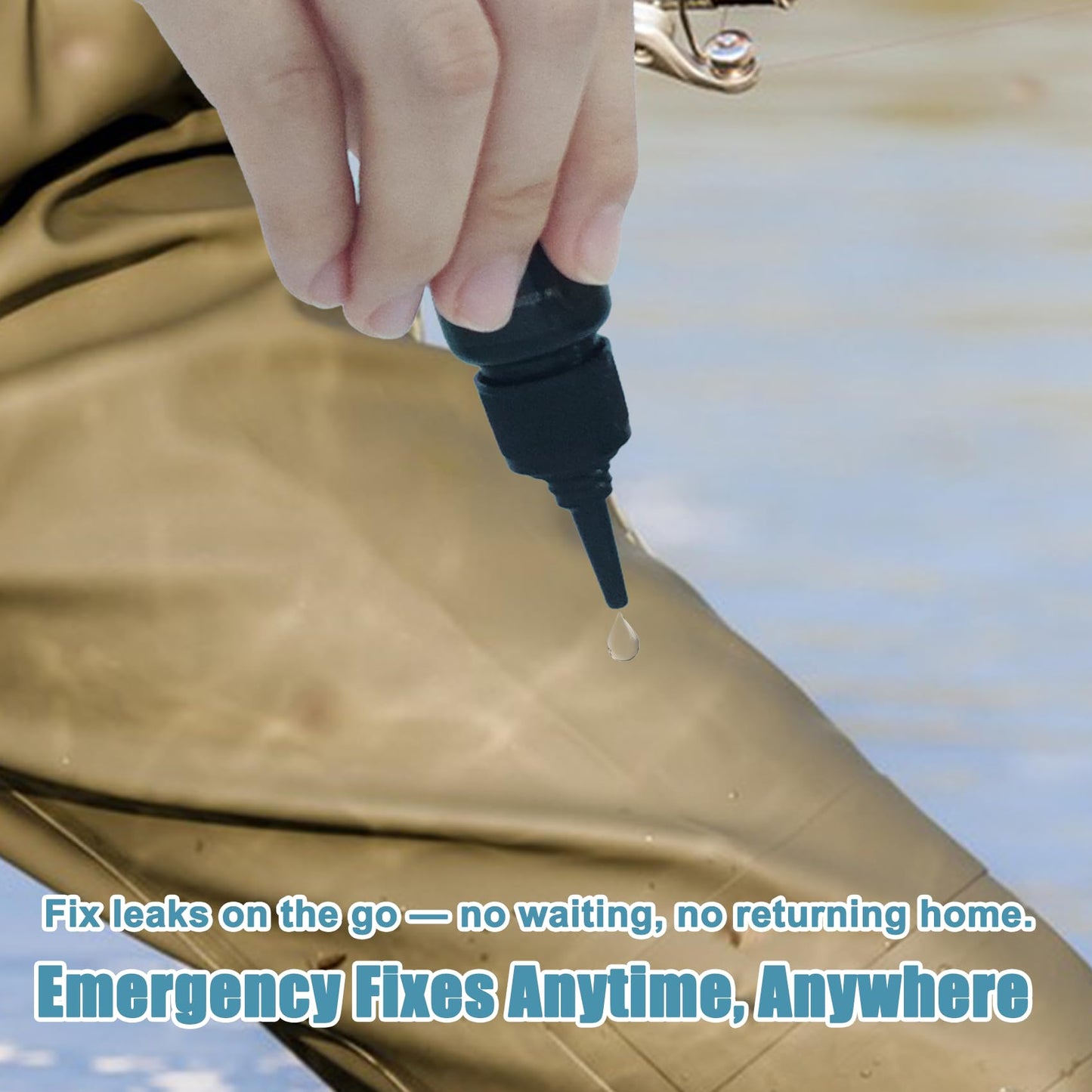 Eupheng UV Wader Repair Glue Instant Sunlight-Curing Sealant for Fishing Waders Waterproof and Flexible, Ideal for On-The-Go Field Repairs Works on Neoprene, Nylon, Rubber