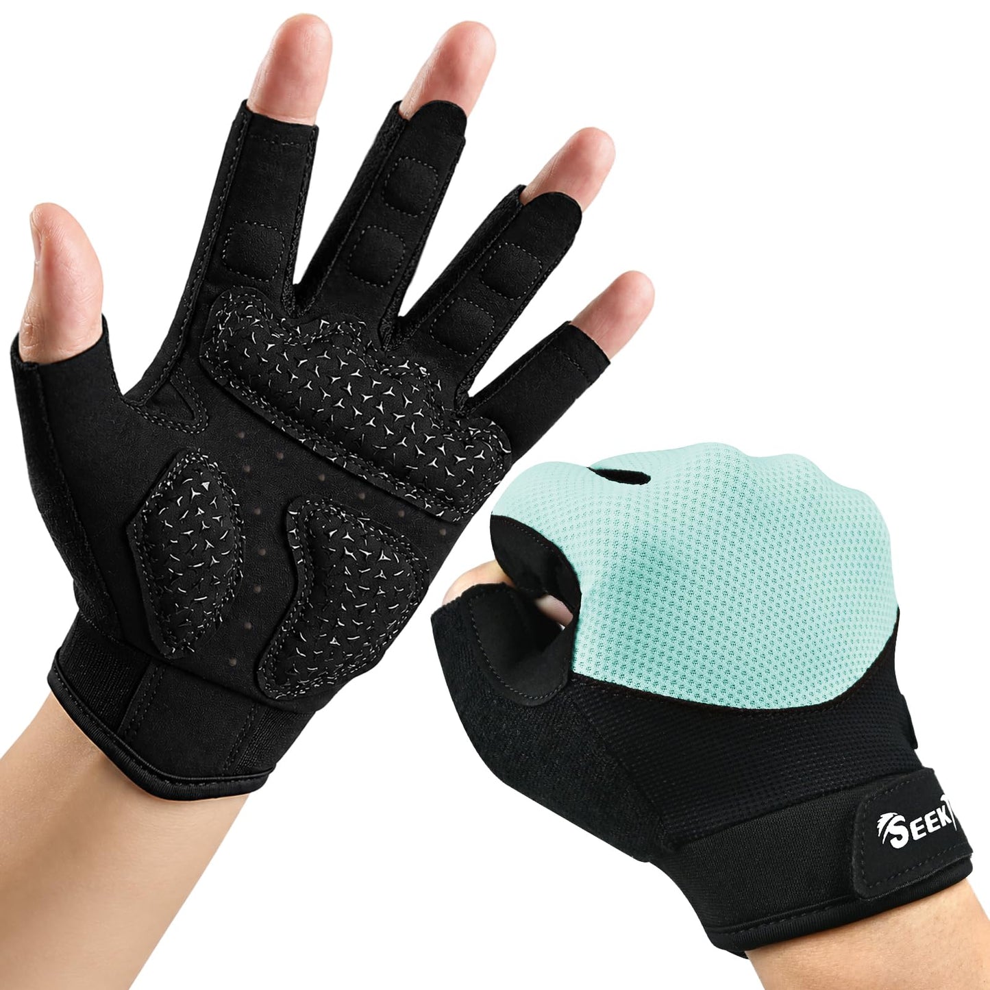 Seektop Breathable Workout Gloves for Women & Men, Thick Padded Weight Lifting Gloves, Full Palm Protection, Excellent Grip for Gym Fitness and Training, Exercise, Cycling