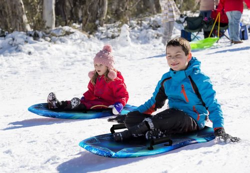 Slippery Racer Downhill Adults and Kids Foam Toboggan Snow Sled with Handles, 36" (1)