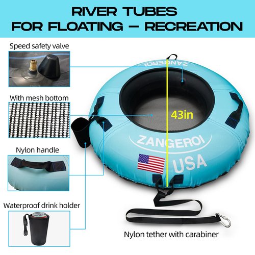 River Tube for Floating Heavy Duty Rubber River Tube, Sledding Float | Pool Closing Inner Tube | Truck Inner Tubes River Run Tubes for Floating Heavy Duty River Tubes for Floating (Light Blue)