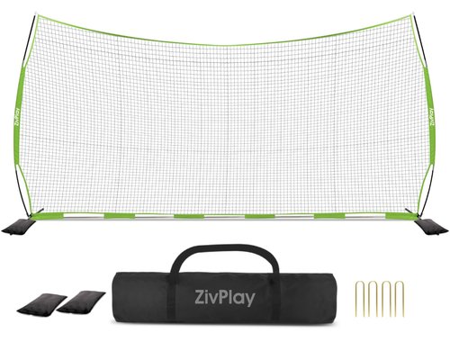 Lacrosse Backstop Net Soccer Backstop Net for Backyard Sport Netting Barrier 20 x 10 ft Ball Stop Net Includes Portable Carry Bag 2 Sand Bags 4 Ground Stakes