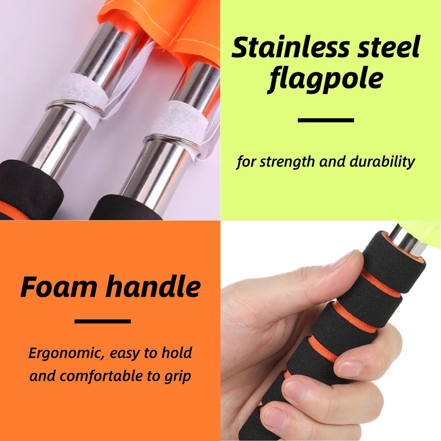 2PCS Soccer Ar Flag, Soccer Football Flags for Referees, Referee Linesman Flags with Storage Bag for Sports Match, Soccer, Football, Hockey Training, Soccer Accessories Linesman Flags