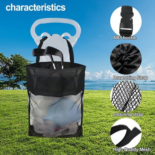 Golf Push Cart Bag, Visual Mesh Golf Bag Organizer, Mesh Closure Net Accessories For Cart