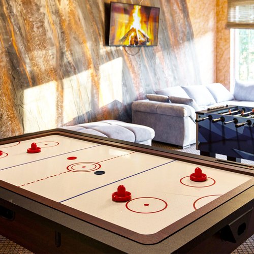 TIESOME 8 PCS Air Hockey Pucks, 2.5" 4 Red 4 Black Professional Air Hockey Puck Set Durable Pucks for Large Tables Best Air Hockey Accessories for Game Tables Equipment Accessories