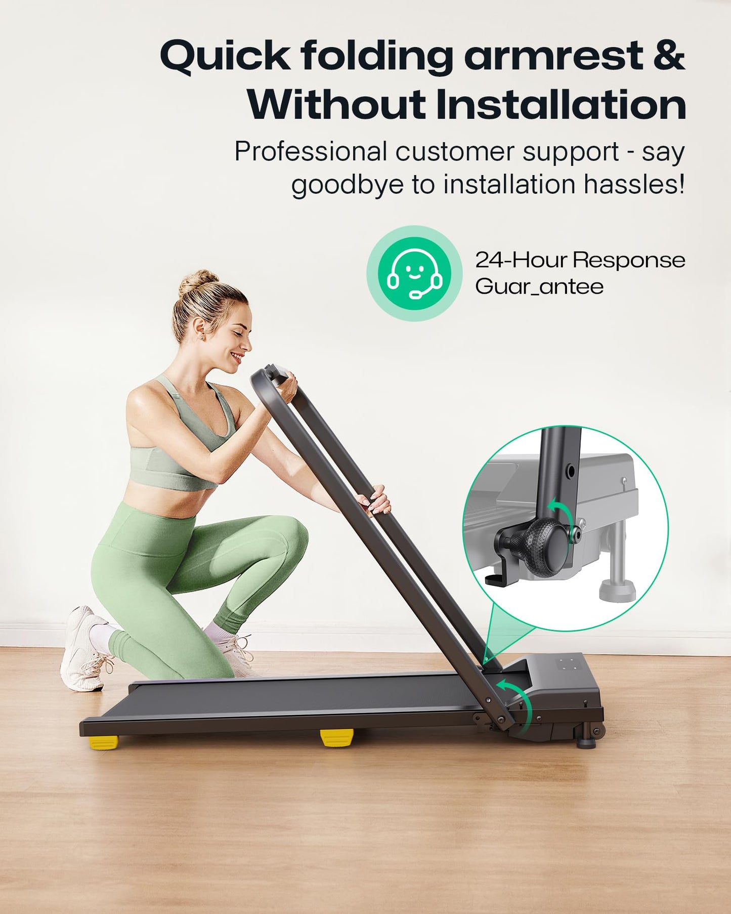 UREVO Walking Pad,Manual Incline Under Desk Treadmill with HIIT Program for Home and Office, 3 in 1 Foldable Treadmill with Remote Control, LED Display
