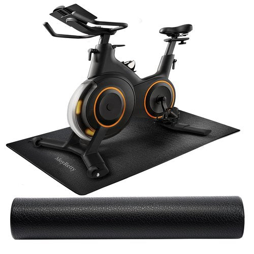 MoyRetty Peloton Bike Mat, Thick 6mm Compatible with Peloton Bike, Elliptical,Treadmill Mat, for Hardwood Floors or Carpet, Non-Slip Sweat-Proof(Black)
