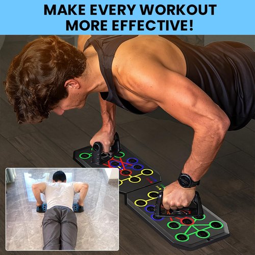 Saker Foldable Push-up Board Home Multi functional Solid Exercise Equipment Fitness Floor Chest Muscle Exercise Professional Equipment Burn Fat Strength Training Arm Suitable for Men and Women