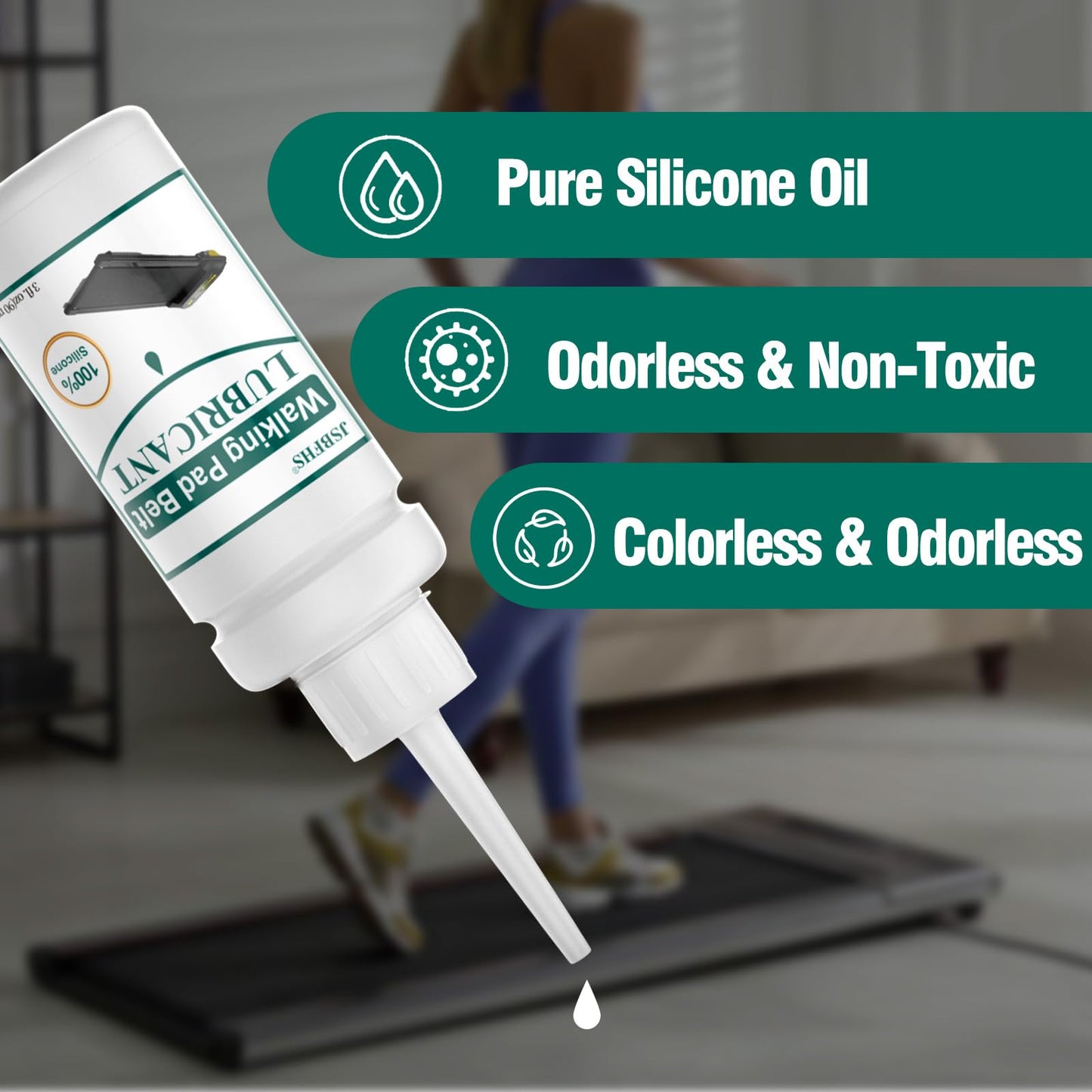 2 Pack Walking Pad Belt Lubricants/Lubes, 6 fl oz, Premium 100% Pure Silicone,High Temperature Resistant And Stable Lubricant For Walking Pad Treadmill For Home, Desk Treadmill, Reduce Friction, Noise