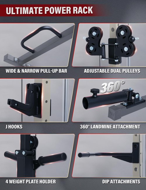 Major Fitness Drone3 Machine – All-in-One Home Gym Squat Rack with Weight Bar, Cable Crossover Machine – Heavy-Duty Fitness Equipment for Strength Training and Full-Body Workouts