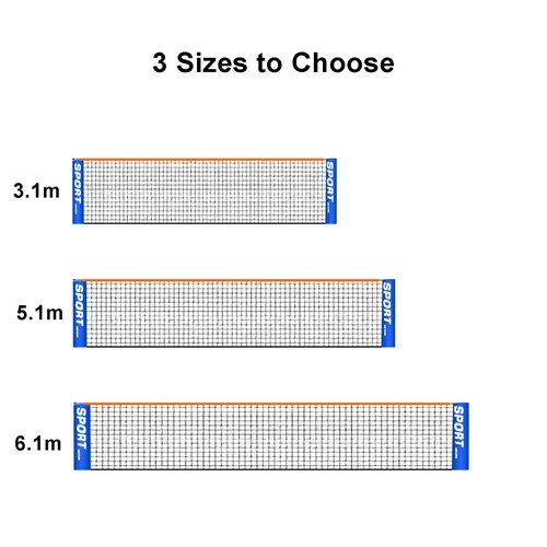 Ragyzity Badminton Pickleball Net, Polyester Badminton Net Replacement, Kids Adult Volleyball Training Net for Tennis, Volleyball, Only Tennis Net,No Include Pole (5.1m)