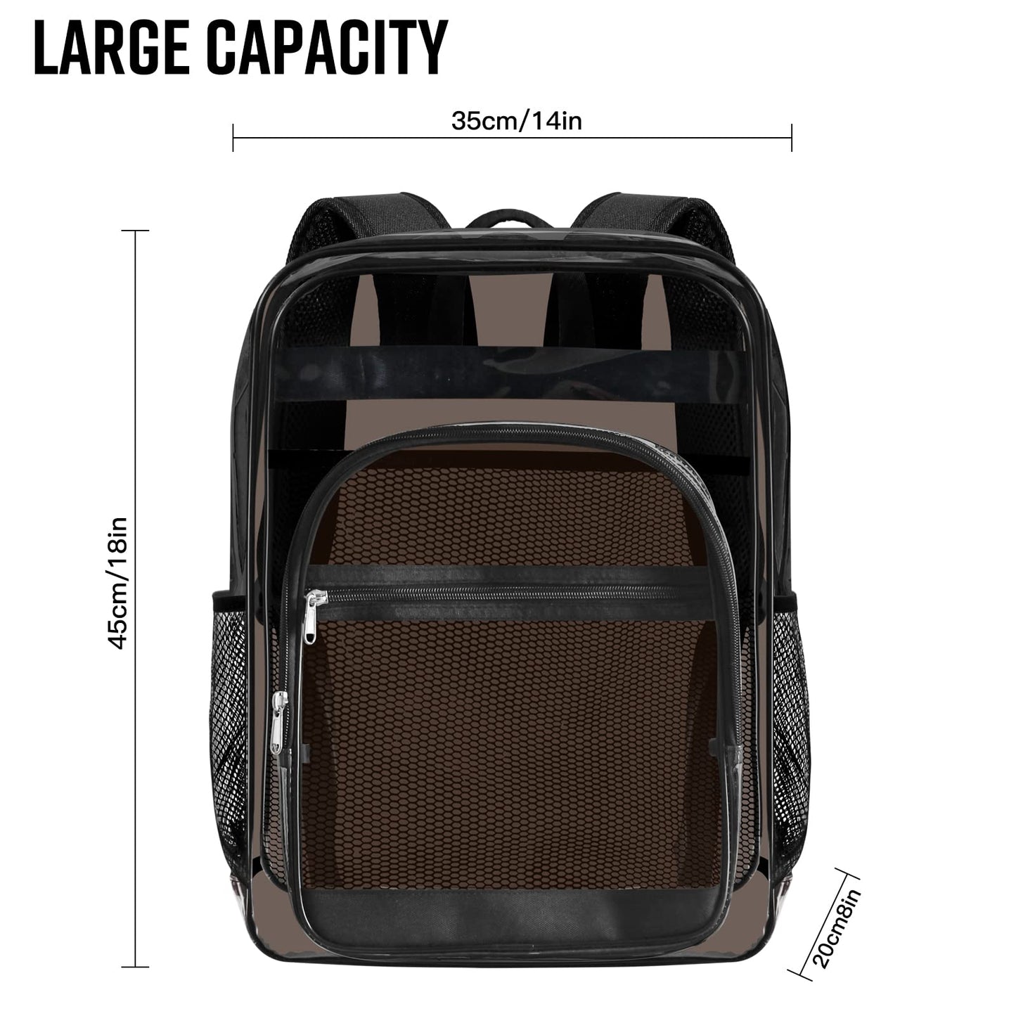 SDFGHG Clear Backpack,Sturdy Shape Heavy Duty Large Clear Backpack
