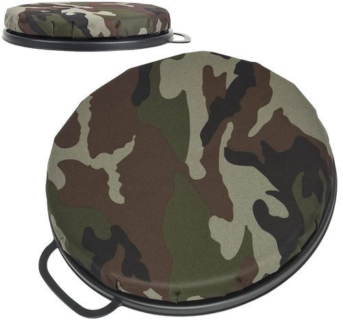 Thickened 5 Gallon Bucket Seat Lid 360 Degree Swivel Bucket Lid with Padded Top 3.74 Inch Thick Spin Ice Fishing Seat Cushion for Hunting Fishing Gardening Camping (camouflage)
