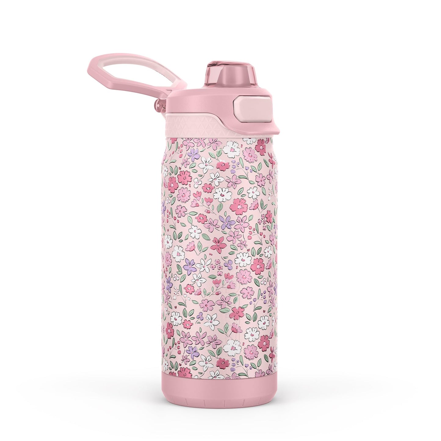 ZULU Powerfill Pro 18oz Kids Stainless Steel Water Bottle with Quick Fill Lid, Triple Wall Vacuum Insulated, Leak Proof Locking Lid, Sip & Chug, Reusable, BPA Free, Dishwasher Safe, Flower Crown