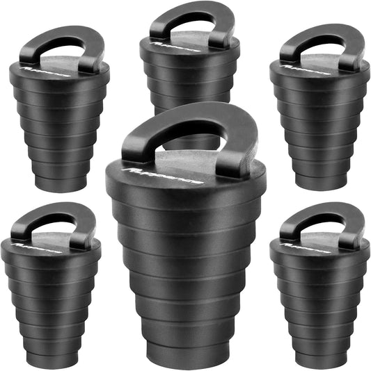 1.25" Kayak Scupper Plugs for Boats, Livewell Boat Drain Plug Kit, Kayak Plugs for Sit on Top with Ring Pull, Push-in Stopper for Drain Holes (6 Packs)