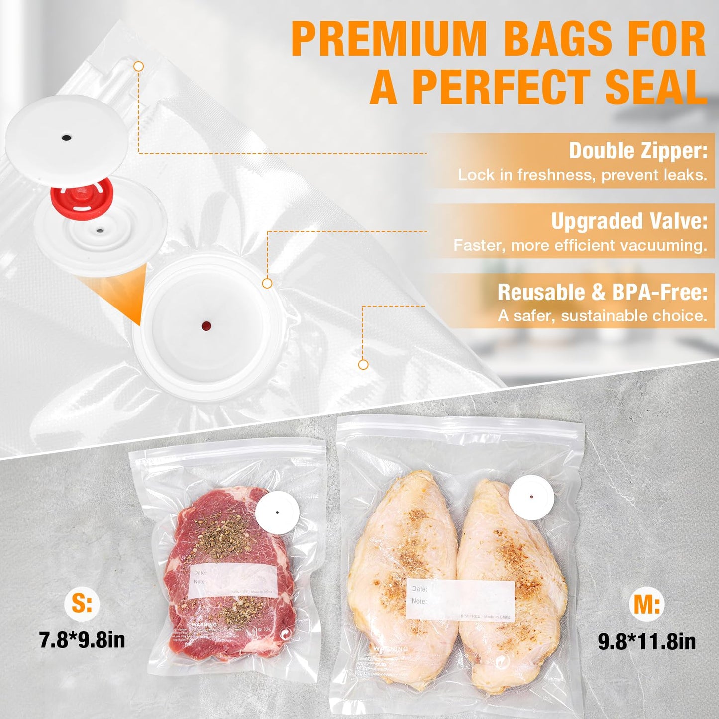 GURITHE Compact Vacuum Sealer for Food, Handheld Vacuum Sealer Machine with 30 Reusable Bags, Portable Automatic Food Sealer for Freezer Storage, Travel, Camping