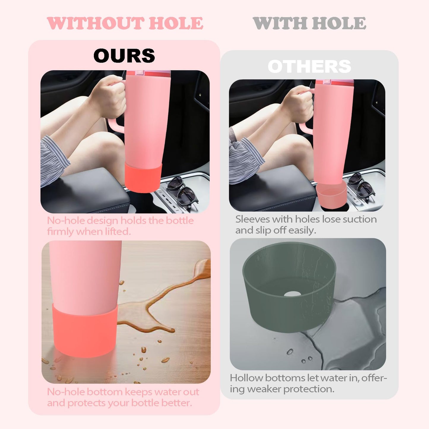Kaitiaki Silicone Boot for Owala 30oz & 40oz FreeSip Sway Bottles & Tumblers - Non-Slip, Scratch-Resistant, Stability Enhancer, Available in 12 Colors (Angel Food Cake)