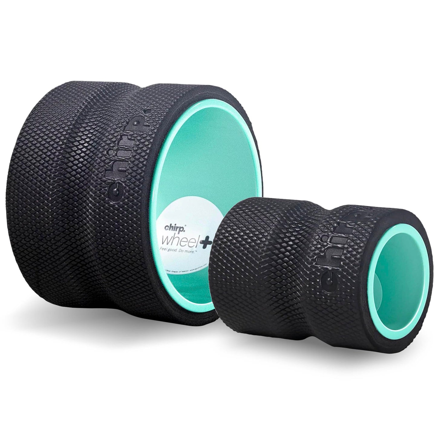 Chirp Wheel Foam Roller – Targeted Back & Neck Relief, Lumbar Spine Stretcher, Spinal Decompression Back Stretcher, Massage Roller with Density Foam for Physical Therapy, Supports 500lbs, 2-Pack Mint