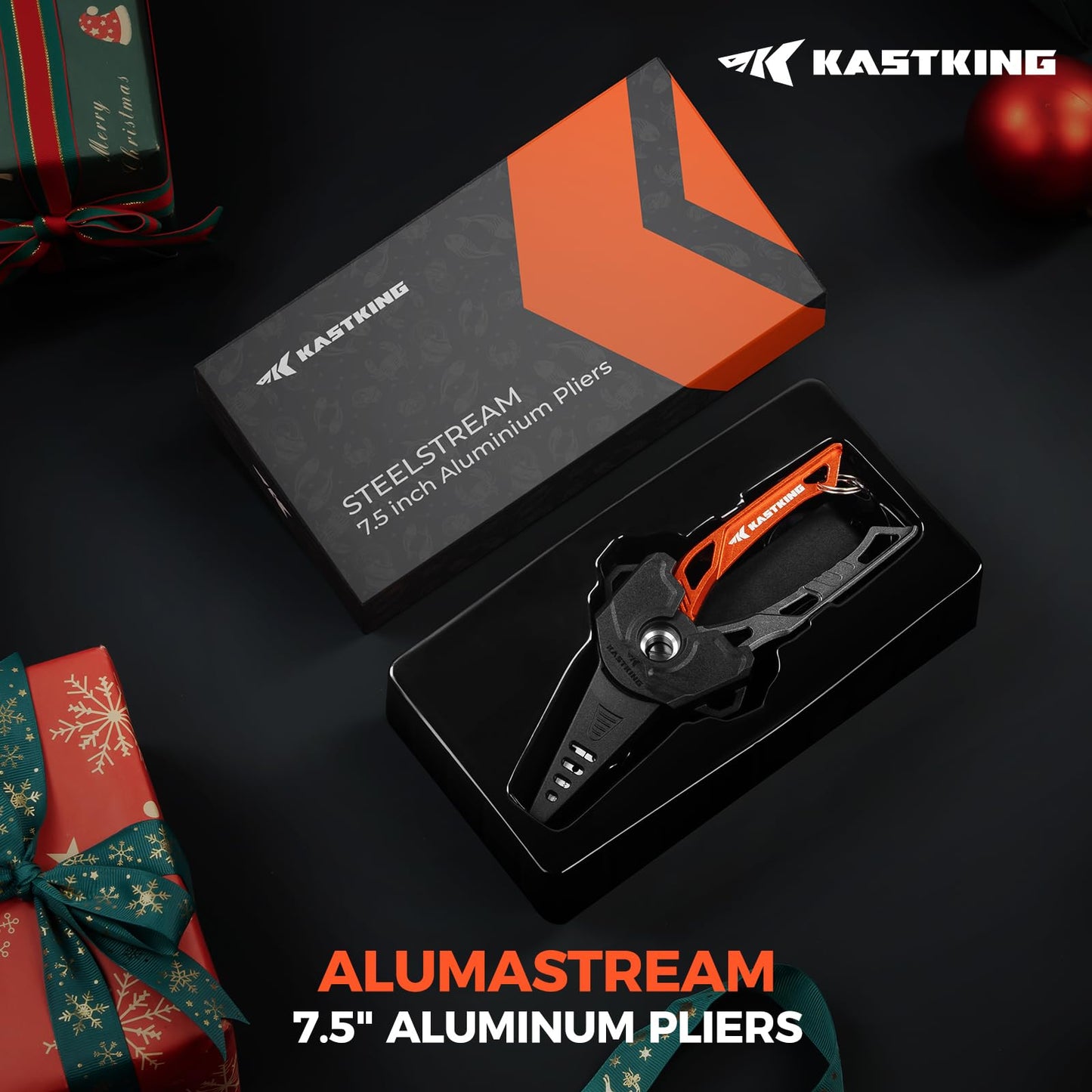 KastKing AlumaStream 7.5" Aluminum Fishing Pliers, Hook Remover, Split Ring Pliers, Fishing Gear, Fishing Gifts for Men, Corrosion-Resistant Saltwater & Freshwater Pliers, 17-4 Stainless Steel Jaws