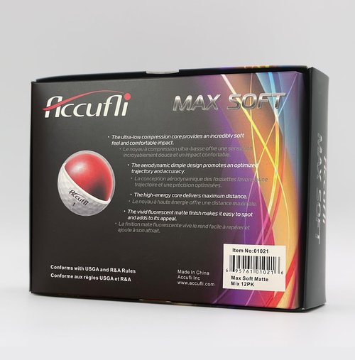 ACCUFLI Max Soft Golf Balls (Matte Mix 12PK)