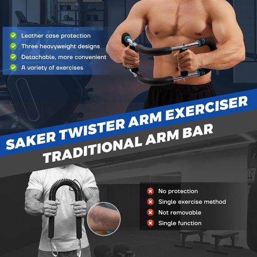 Twister Arm Trainer, 40-110 Lb Adjustable Spring Resistance Chest & Arm Workout Equipment, Detachable Portable Trainer for Home Workout Equipment