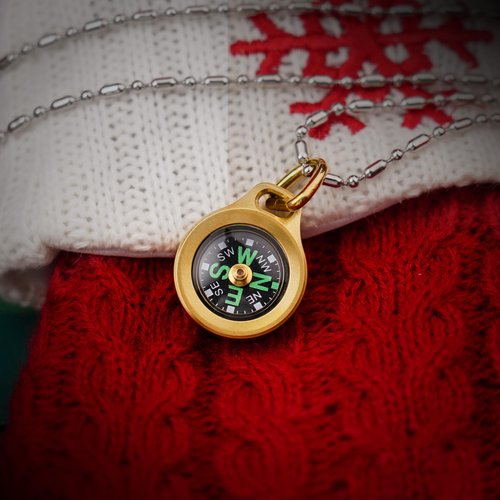MecArmy CMP/CMP2 Mini Compass- Meaningful Graduation Birthday Gifts for Men Women, EDC Titanium/Brass/Copper Pocket Compass for Hiking SurvivaI, IPX5 Waterproof, Glow in The Dark, Necklace Pendant