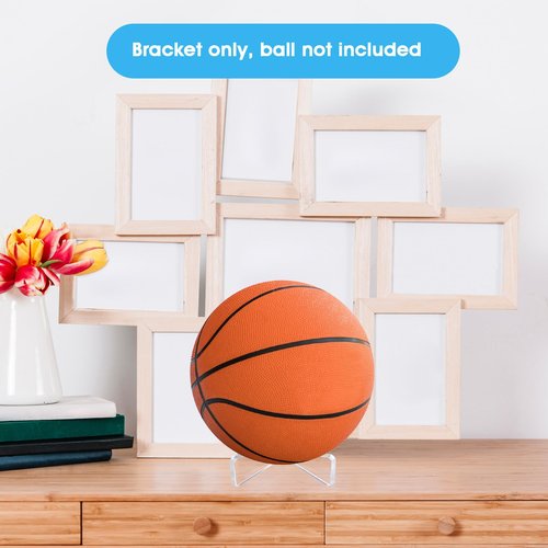 Wanmu 6Pcs Acrylic Ball Stand for Display, Clear Basketball Stand, Storage Holder for Football Basketball Soccer Volleyball Rugby, Trophy Autograph Memorabilia Display Cases