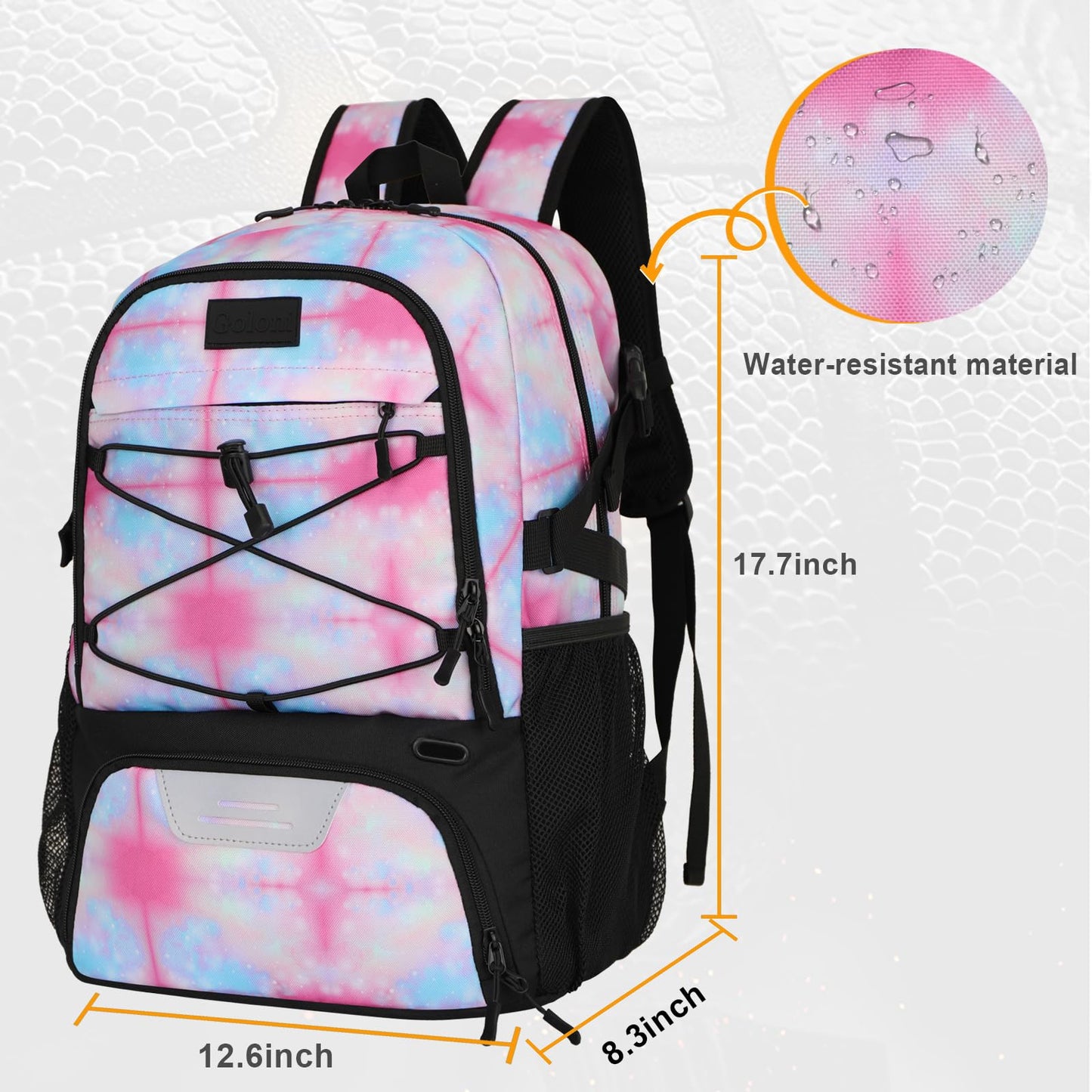 Goloni Soccer Backpack,Basketball Backpack with Ball Compartment & Shoe Compartment,Backpack for Basketball,Soccer, Football, Volleyball, Swim, Gym, Travel