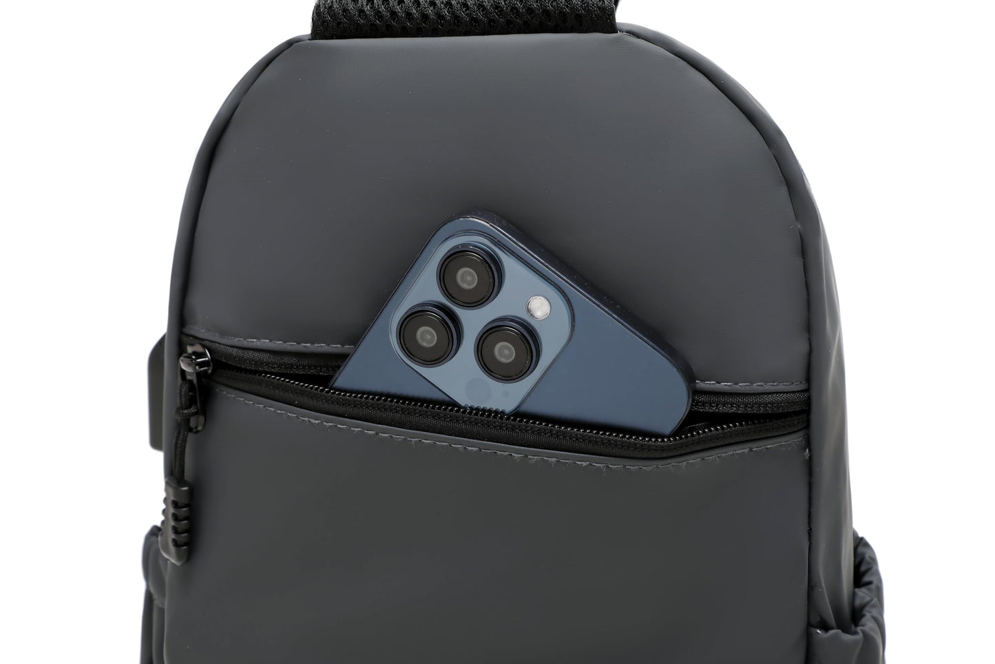 Anti Theft Sling Crossbody Backpack Shoulder Bag for Men,Mini Chest Bags with USB Charger Port For Casual Camping Biking Travel Cycling (Grey)