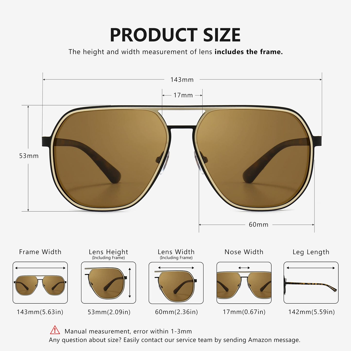 SUNGAIT Polygon Aviator Sunglasses for Men Polarized Trendy Square Sun Glasses Retro Pilot Shades UV Protection