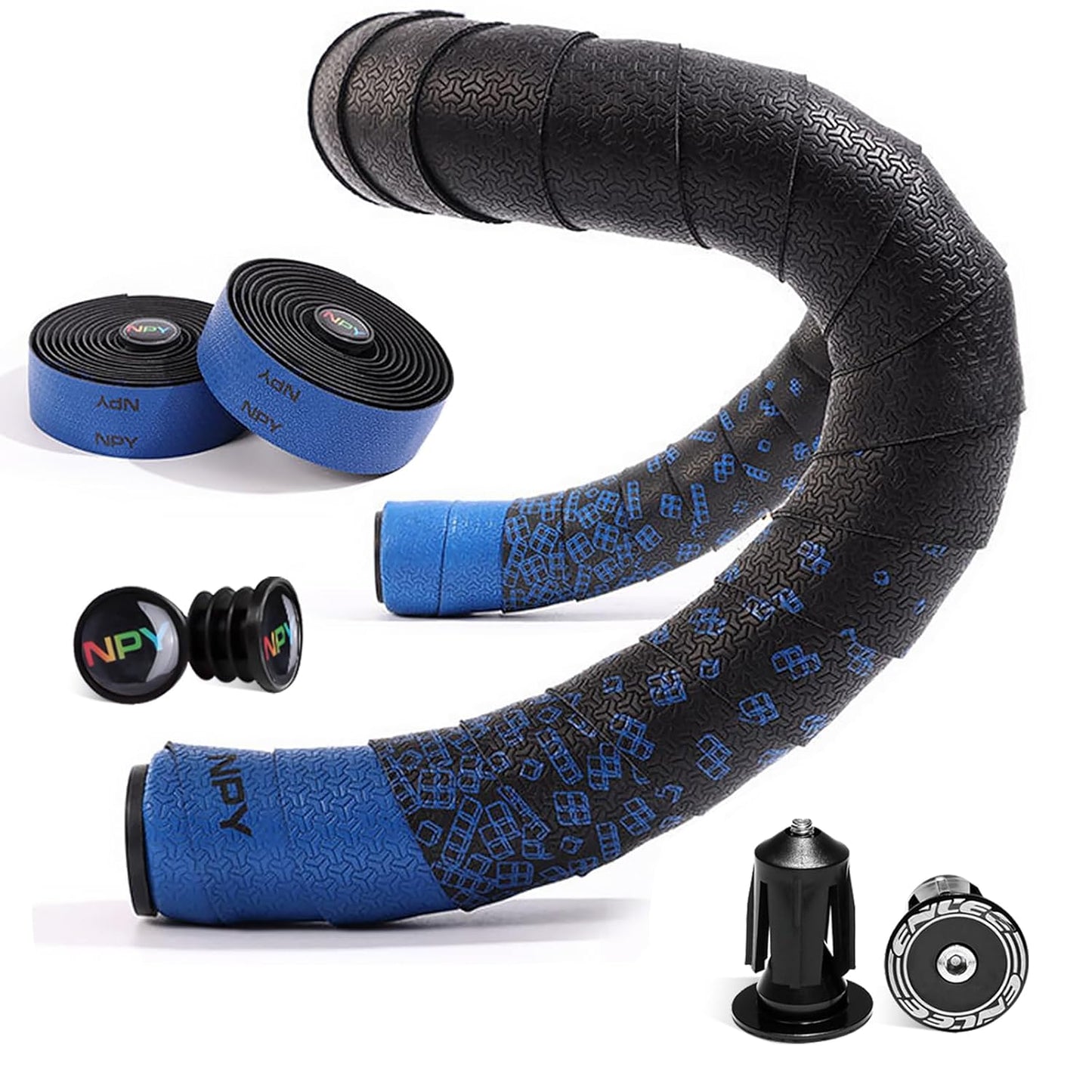 2pcs Bicycle Bar Tape, Bike Handlebar Tape, Road Bicycle Handlebar Tape, Cycling Grip Tape, with 4pcs Handlebar End Plugs, Soft Comfortable, Wear Resistant, Black