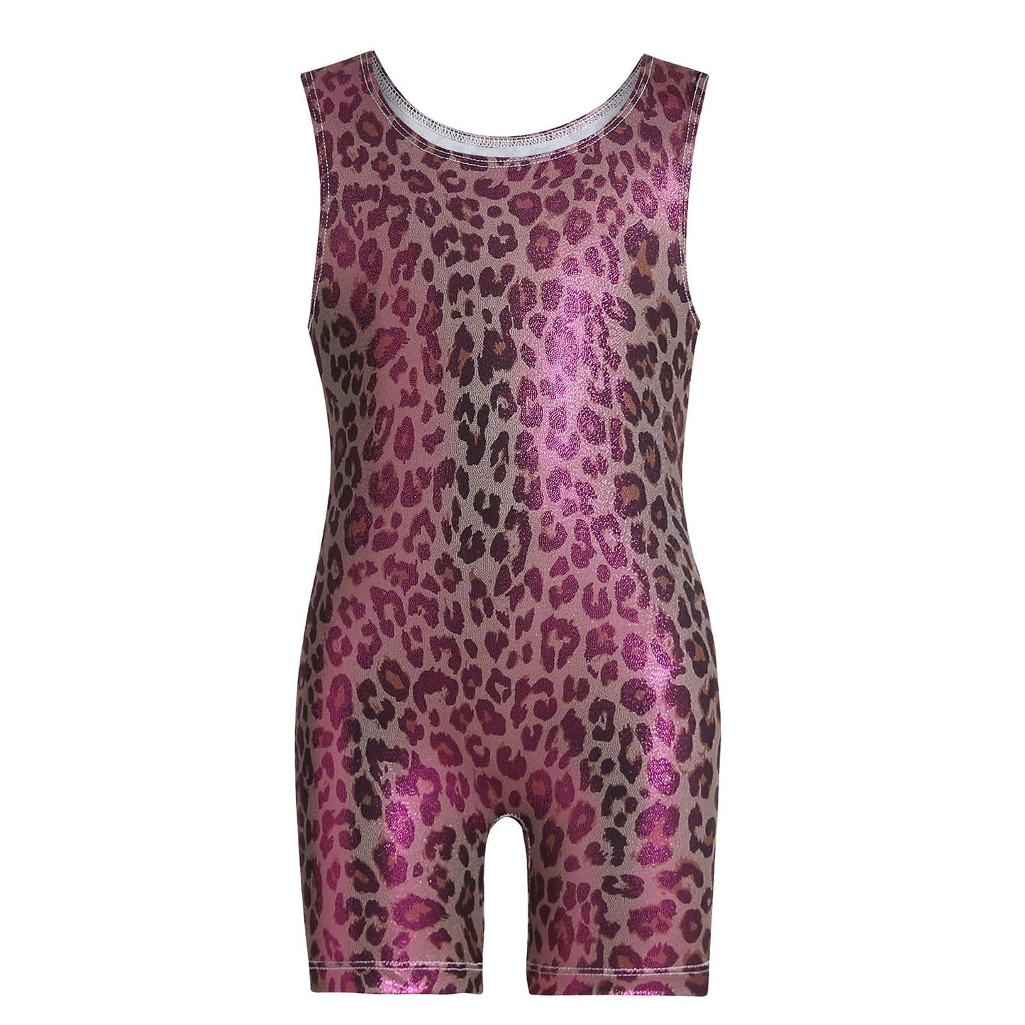 Phineein Leotards for Girls Gymnastics - Toddler Dance Biketards Spotted Pink Leopard Athletic Dance Wear, 4/5