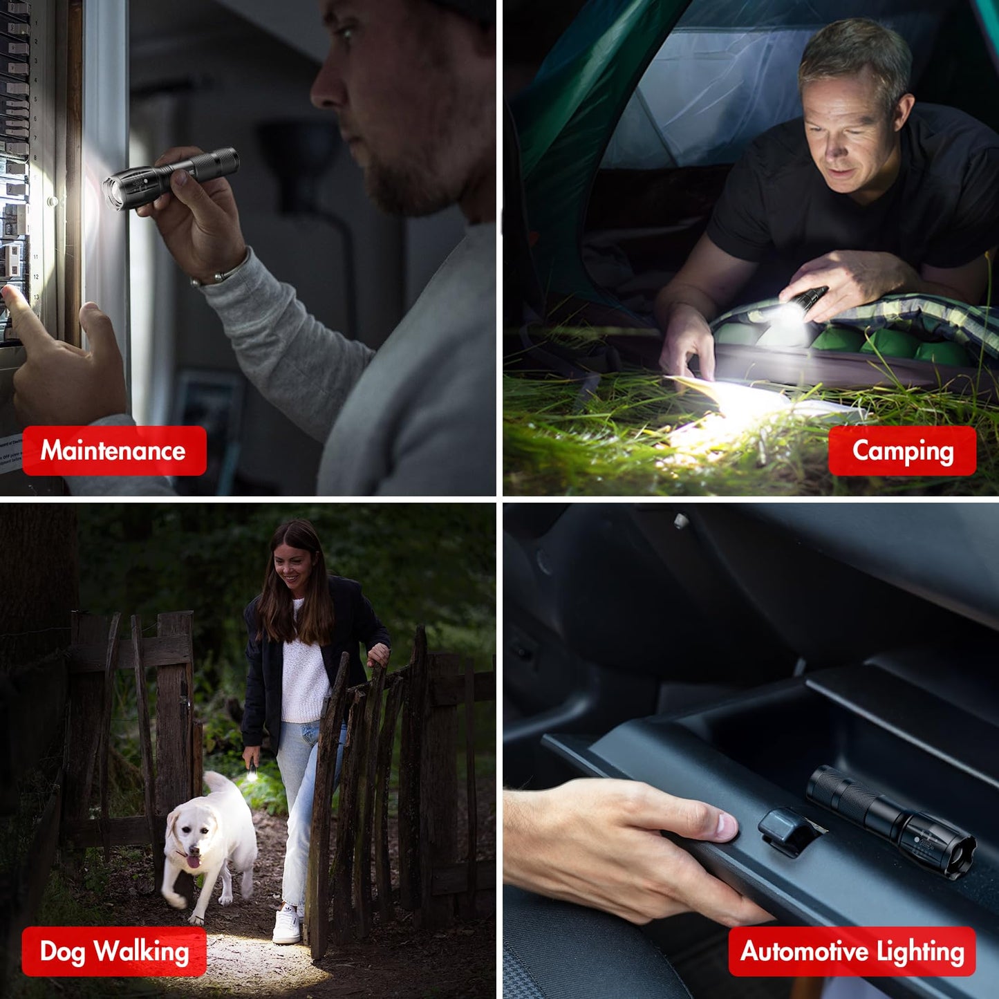 KELME 3 Pack Flashlights High Lumens, Powerful Tactical Flashlights with 5 Modes, Zoomable Small LED Flashlight Waterproof Handheld Flash Light for Home Emergencies Camping Hiking (Battery Included)