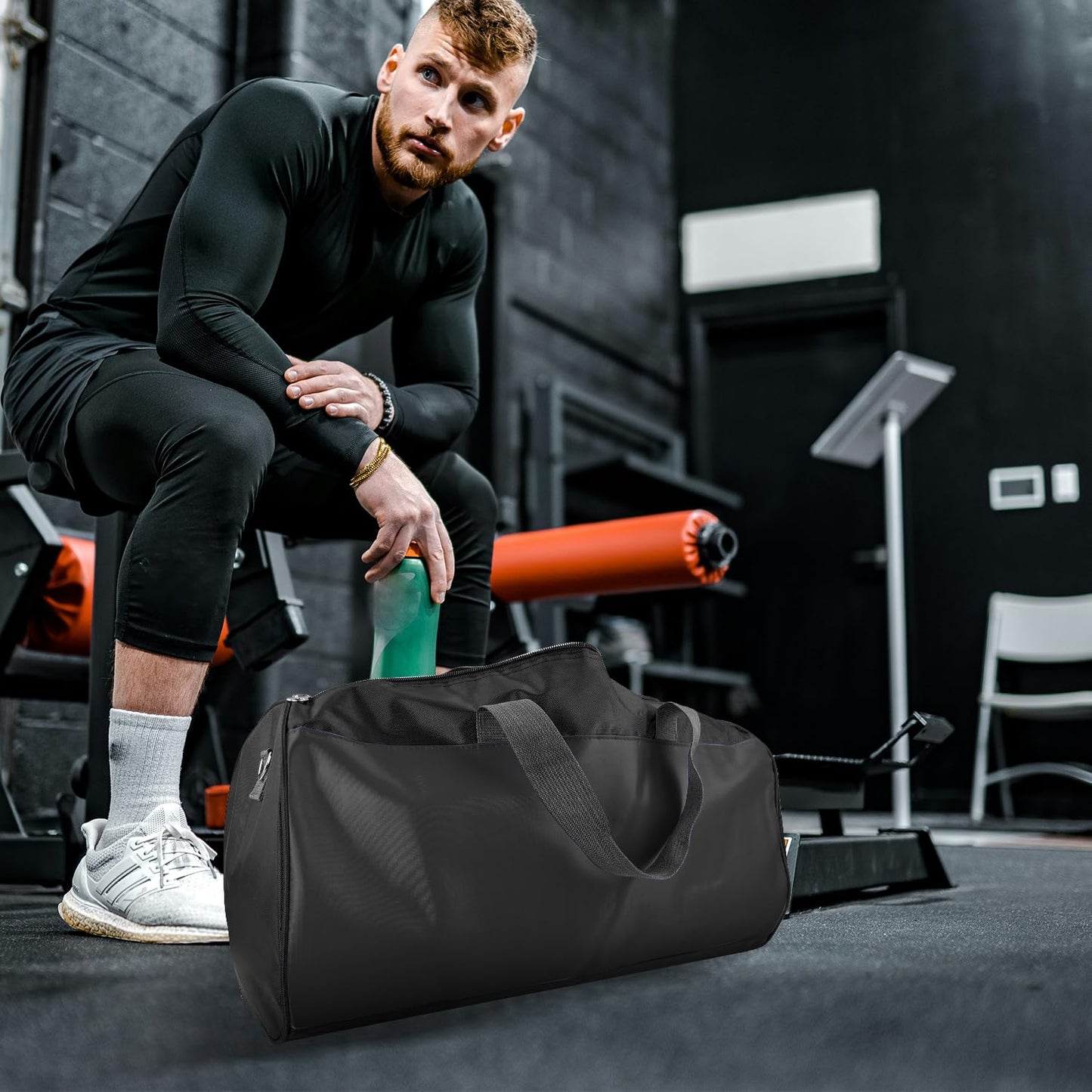 C&F BOGMOST Small Travel Duffel Bag Foldable Waterproof Gym Bag for Gym Beach Swim Bag Men Women Duffle Bag Lightweight Oxford Cloth Sports Bag-Grey
