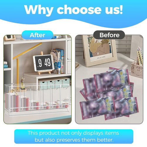 6 Slot Clear Booster Pack Dispenser, Business Card Dispenser, Acrylic UV Protection Card Pack Dispenser & Collector Booster Box Case Compatible With Sports Card Packs & Trading Card Tabletop Display