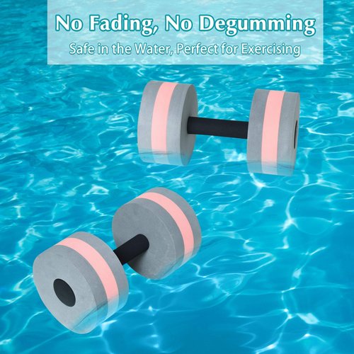 Timoo Aquatic Dumbells Set of 2 Water Dumbells Pool Resistance Water Weight Water Aerobics High-Density EVA-Foam Pool Fitness Grey