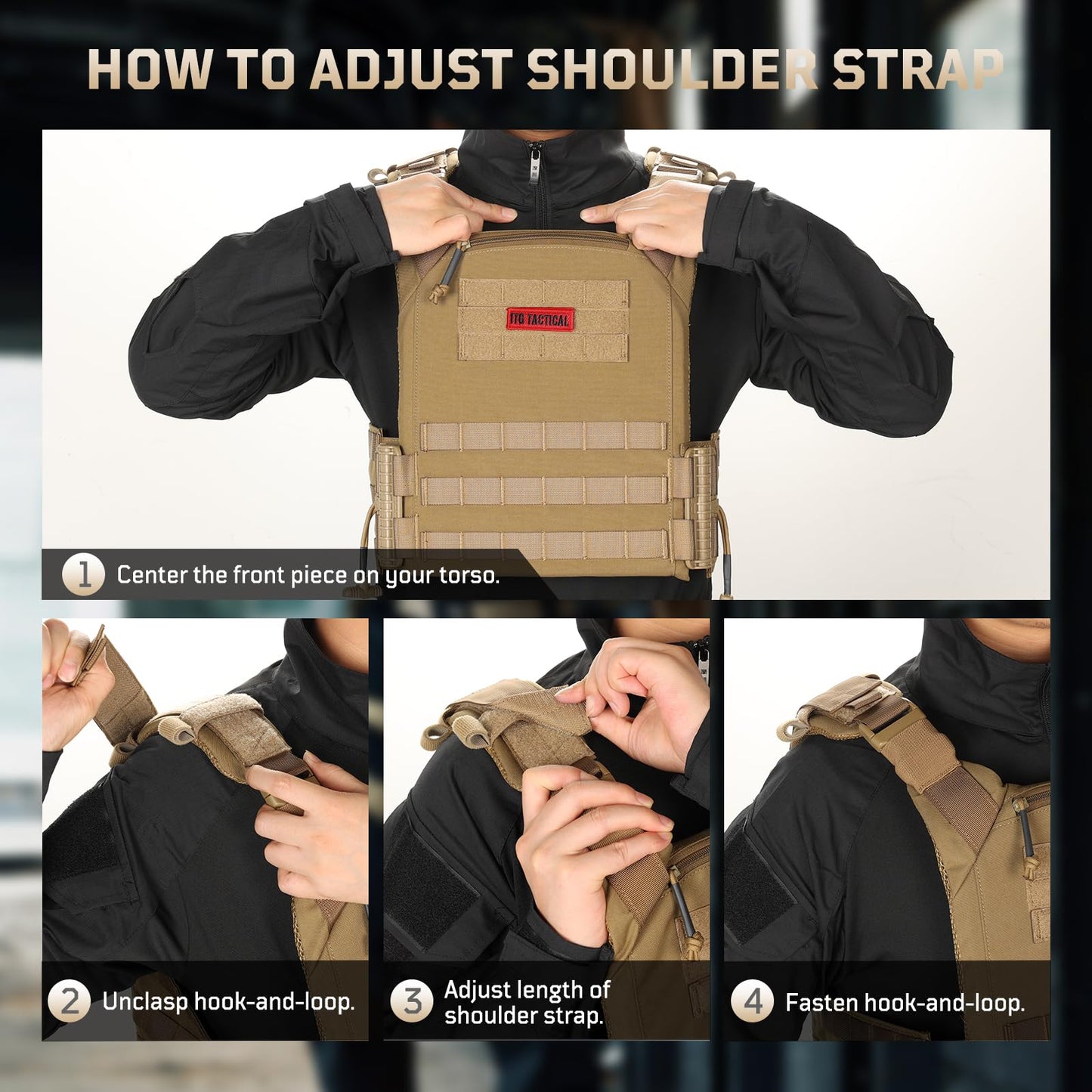 1TG Quick Release MOLLE Vest for Men Breathable and Adjustbale Vest, One Size Fully Adjustable
