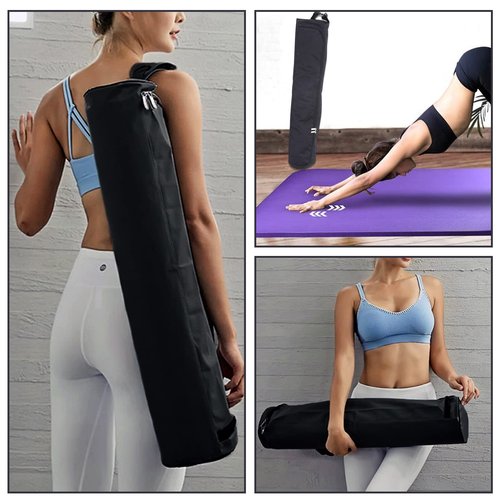 Ogetok Yoga Mat Bag, Full Zip Exercise Yoga Mat Carrier Bag with Adjustable Strap, Waterproof Yoga Mat Carry Bag Strap for Most Yoga Mats to Gym Class Beach Park Travel for Women & Men (Black)