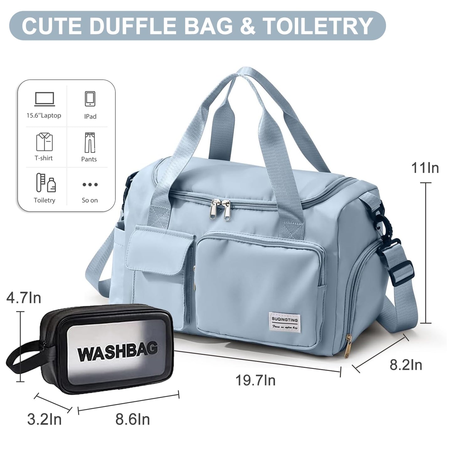 BEULPTN Small Gym Bag for Women, Waterproof Travel Duffle Bag Carry On Weekender Bag with Shoe Compartment & Wet Pocket, Gym Tote Bag for Travel, Workout, Sport