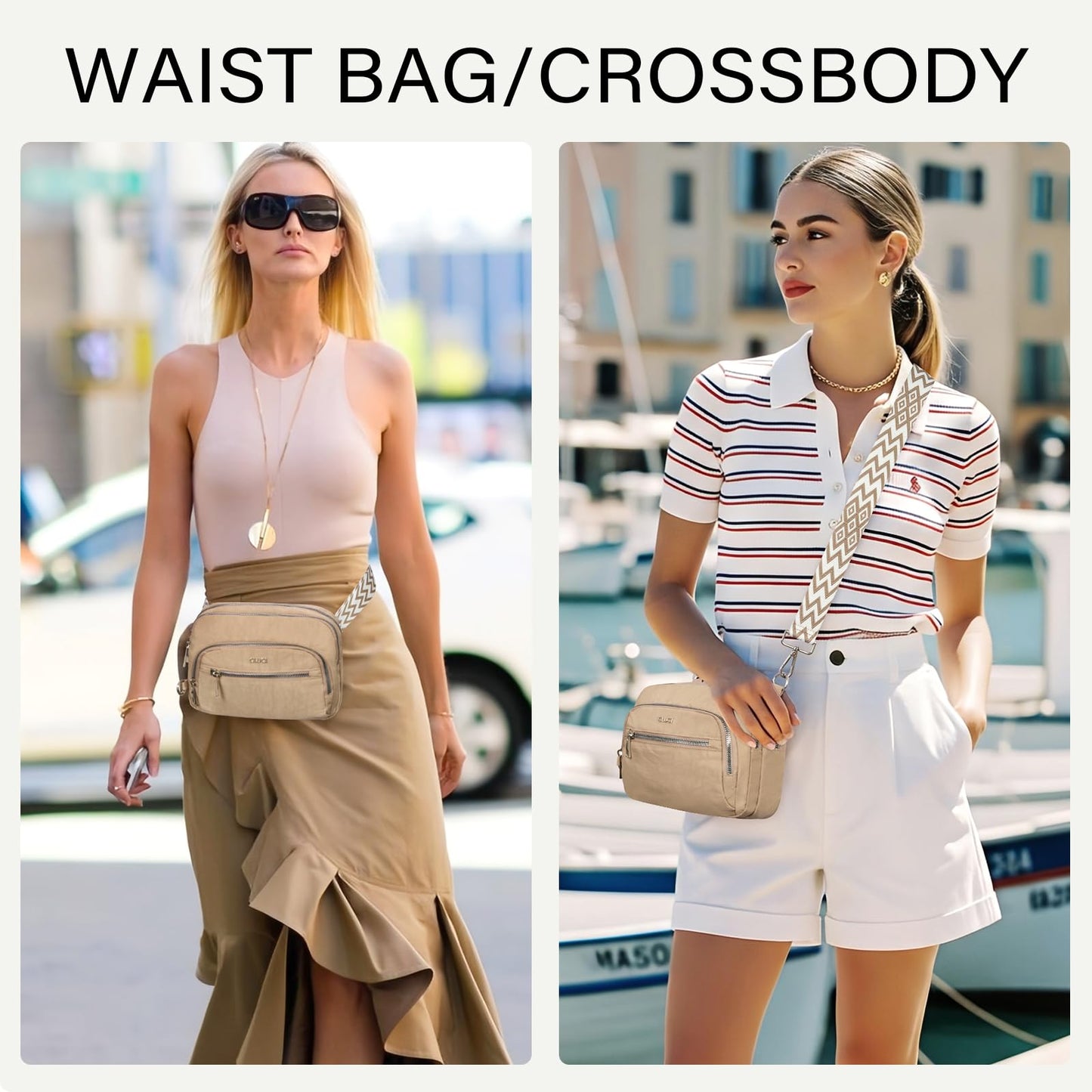 CLUCI Anti Theft Crossbody Bags for Women Travel Small Crossbody Bag Purses for Women RFID Nylon Belt Bag