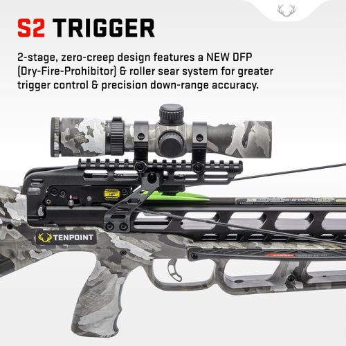 TenPoint Turbo X Crossbow Bundle, Vektra - 415 FPS - Includes 100-Yard RangeMaster 100 Scope, ACUslide Crank Cocking & Safe De-Cocking System, Accessory Kit & Narrow Soft Case