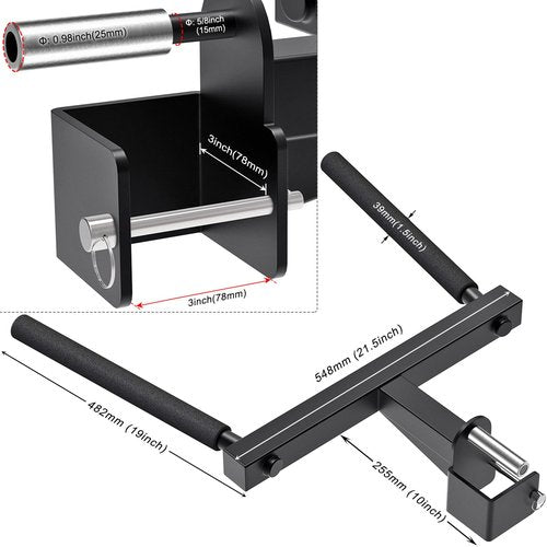 SELEWARE Y-Shaped Dip Bar for 3"x3" Power Rack with 5/8" or 1" Holes, Heavy Duty Dip Bar Attachment with Non-Slip Grips, Squat Rack Accessories for Home Gym Strength Training & Upper Body Workouts