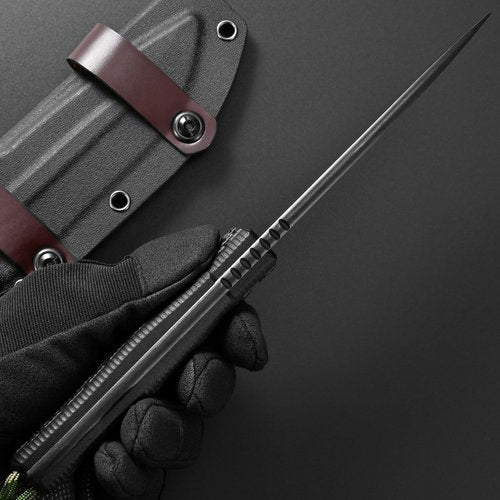 Gtkii GTK37 Fixed Blade Knife K110 Steel Blade Full Tang Nylon Fiberglass Handle Compact EDC Fix Knifes for Outdoor Camping Survival(Black)