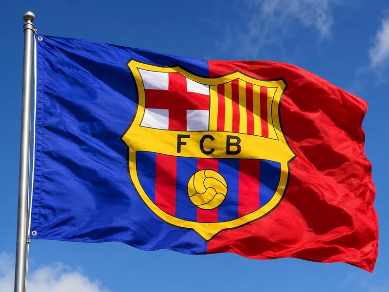 Barcelona Flag Banner 3x5 ft - Durable Polyester Indoor Outdoor with 2 Grommets